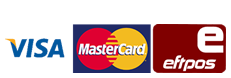 We accept Visa, Mastercard & Take Eftpos